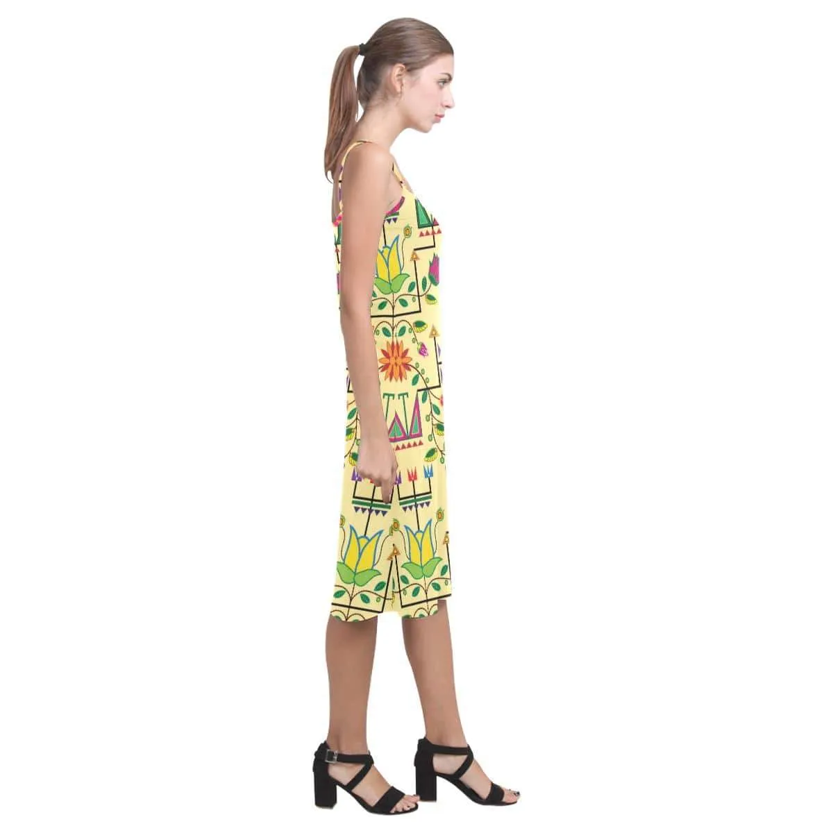 Geometric Floral Summer - Vanilla Alcestis Slip Dress