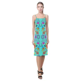 Geometric Floral Winter - Sky Alcestis Slip Dress