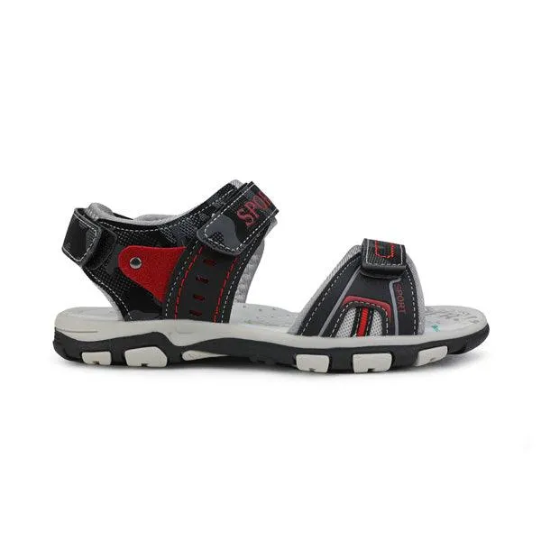 GIRLS BLACK DOUBLE VELCRO SANDALS