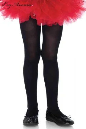 Girls Opaque Black Tights - 4 - 6