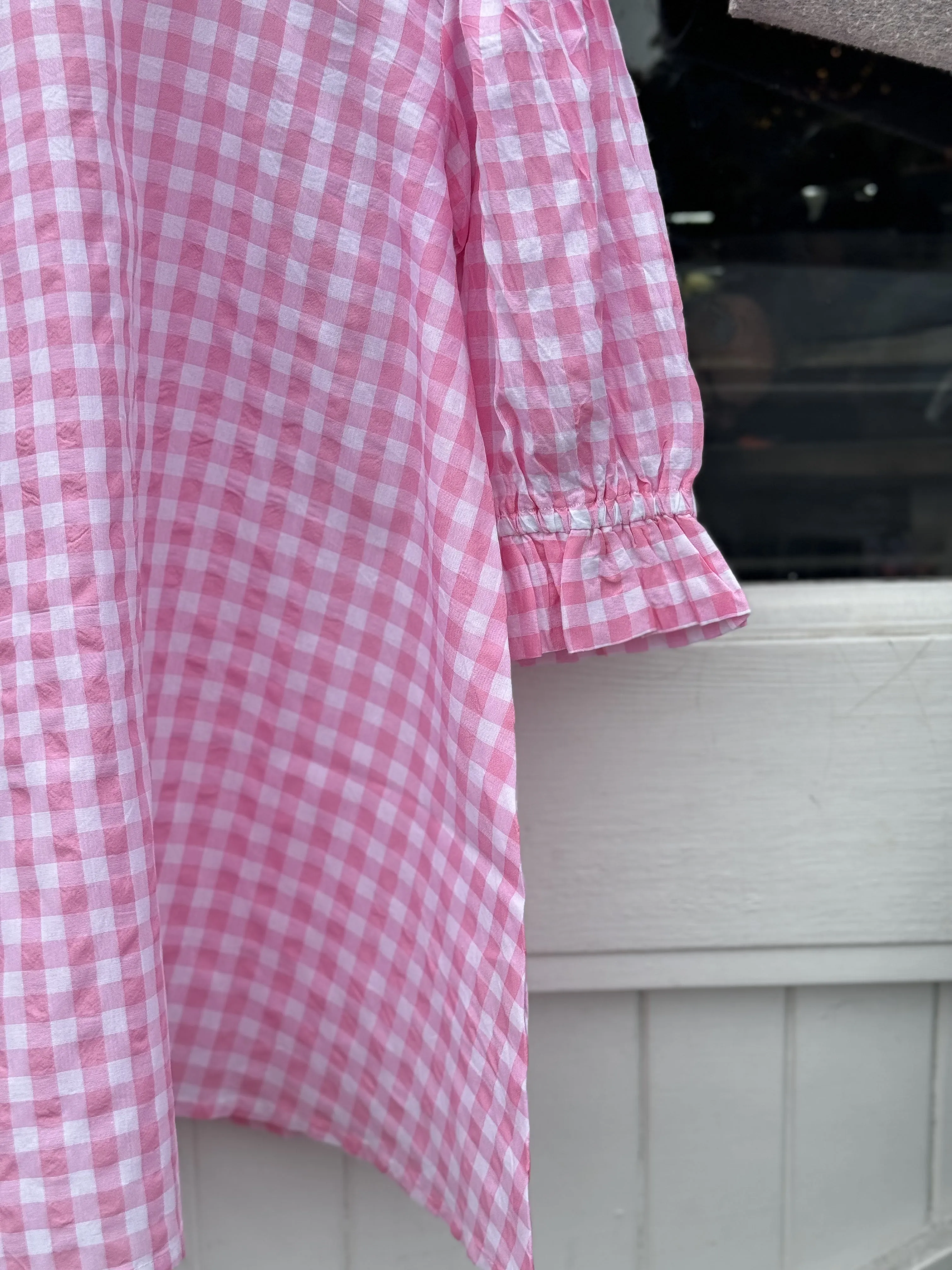 Grace and May Mini Dress Pink Gingham