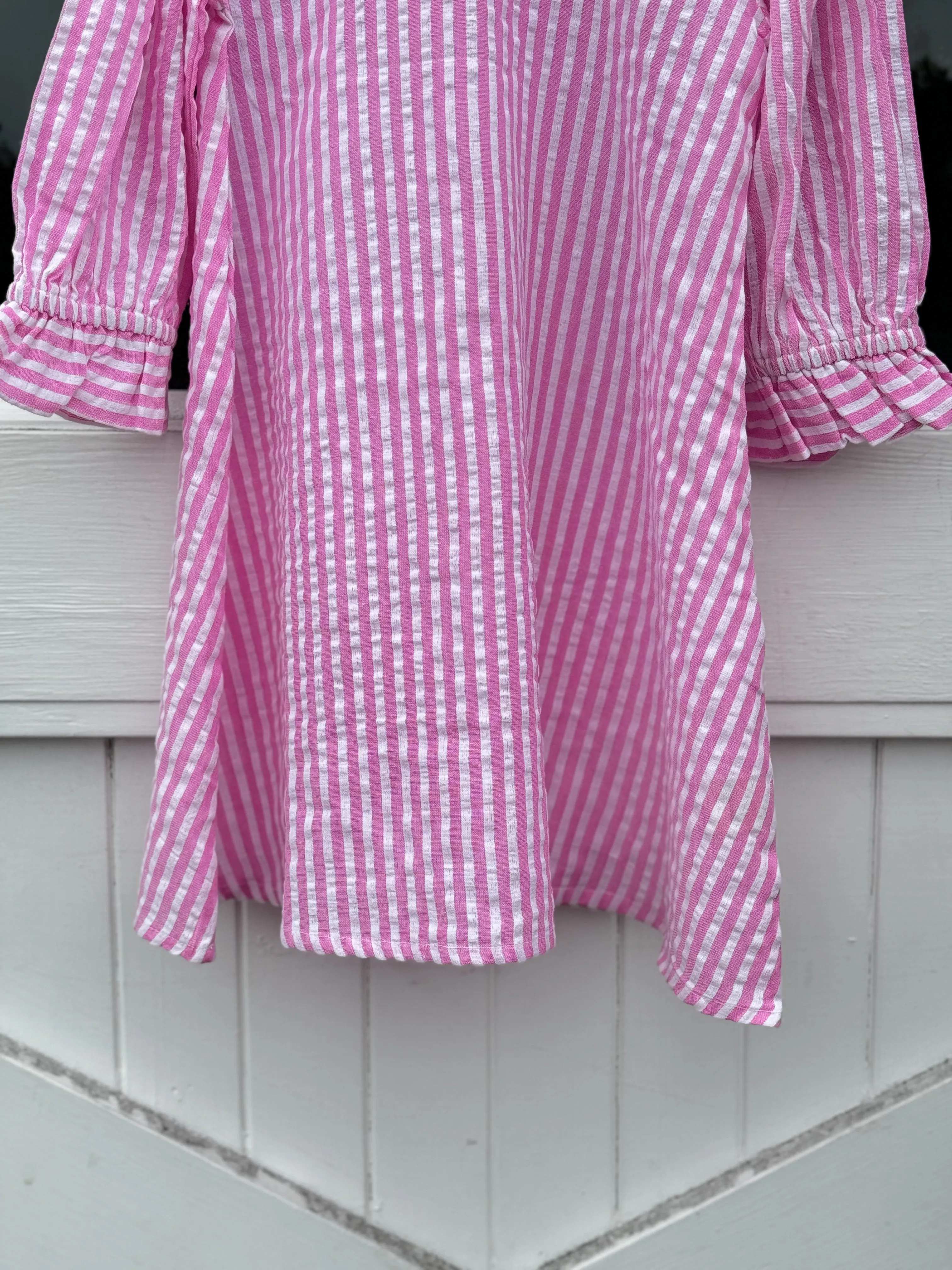 Grace and May Mini Dress Pink Stripe