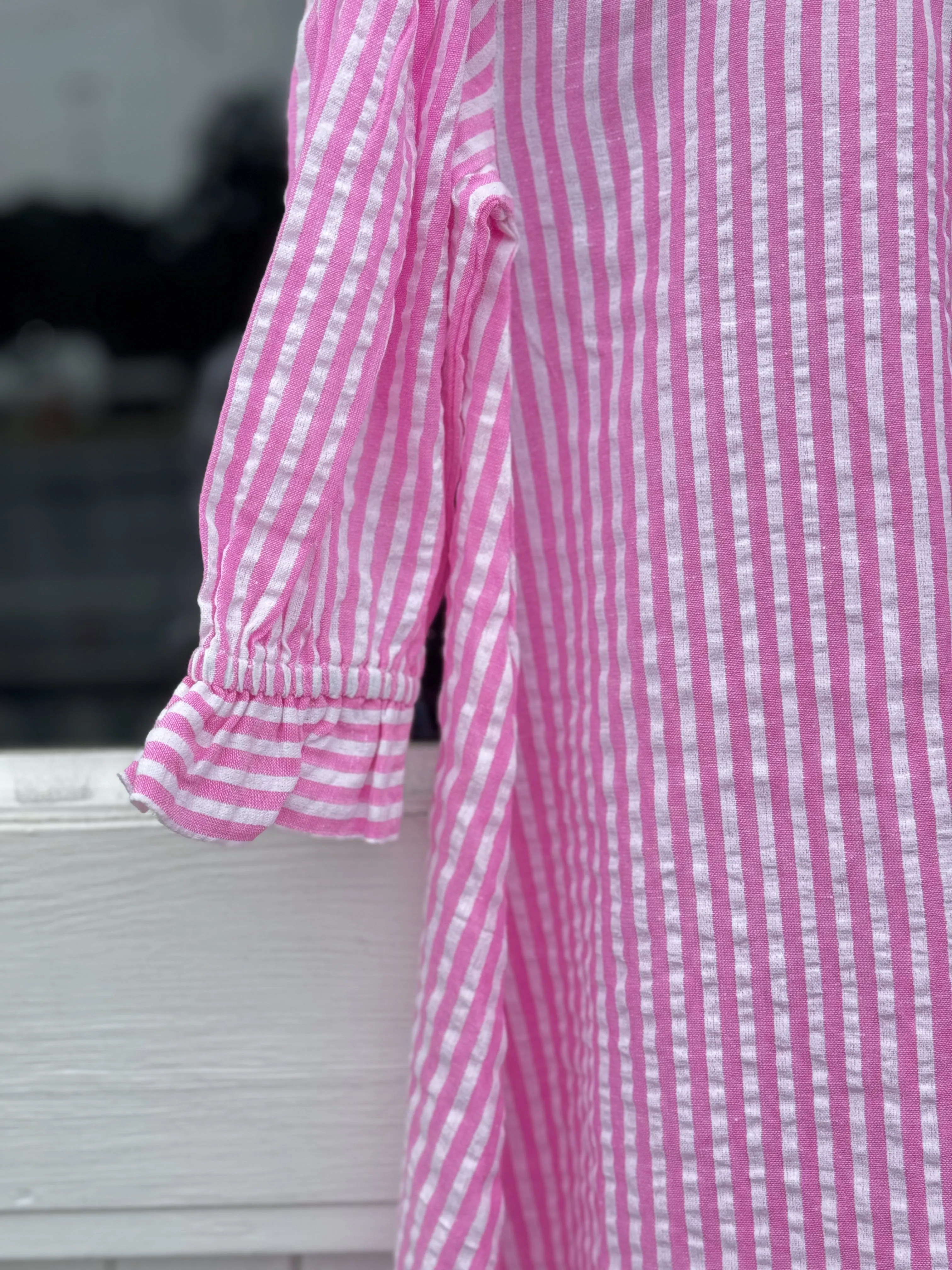 Grace and May Mini Dress Pink Stripe