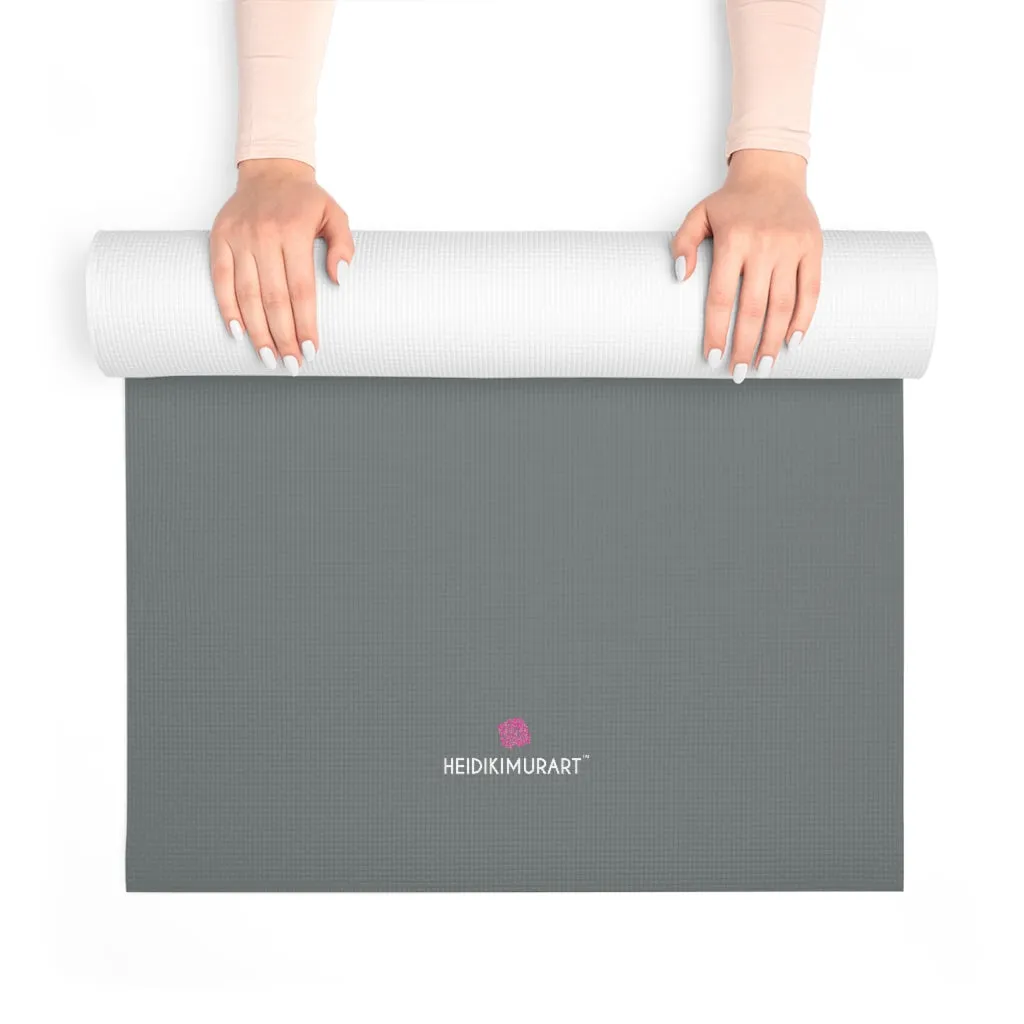 Gray Foam Yoga Mat, Solid Gray Color Best Lightweight 0.25" thick Mat - Printed in USA (Size: 24″x72")