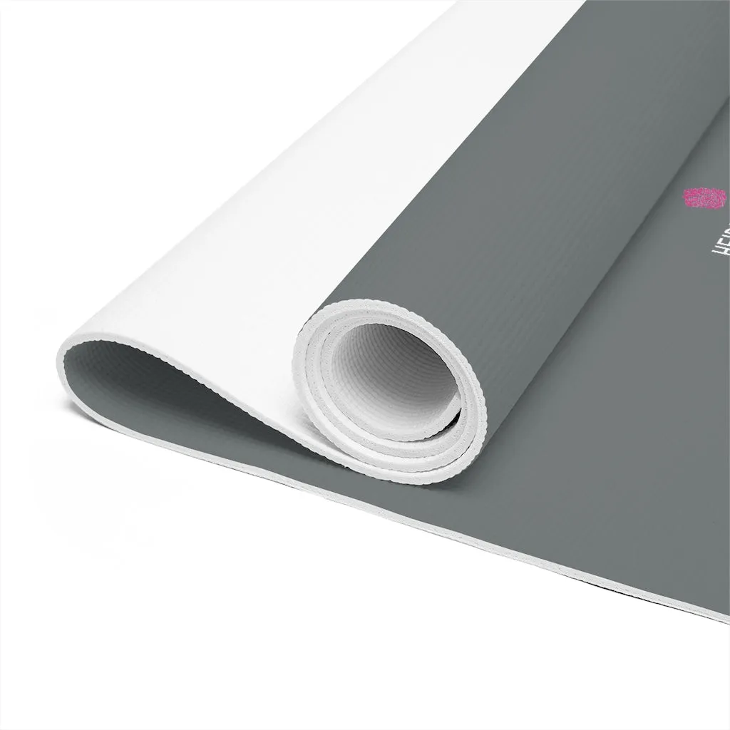 Gray Foam Yoga Mat, Solid Gray Color Best Lightweight 0.25" thick Mat - Printed in USA (Size: 24″x72")