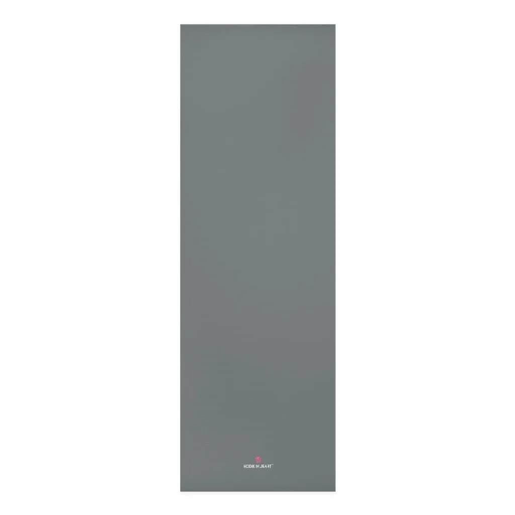 Gray Foam Yoga Mat, Solid Gray Color Best Lightweight 0.25" thick Mat - Printed in USA (Size: 24″x72")