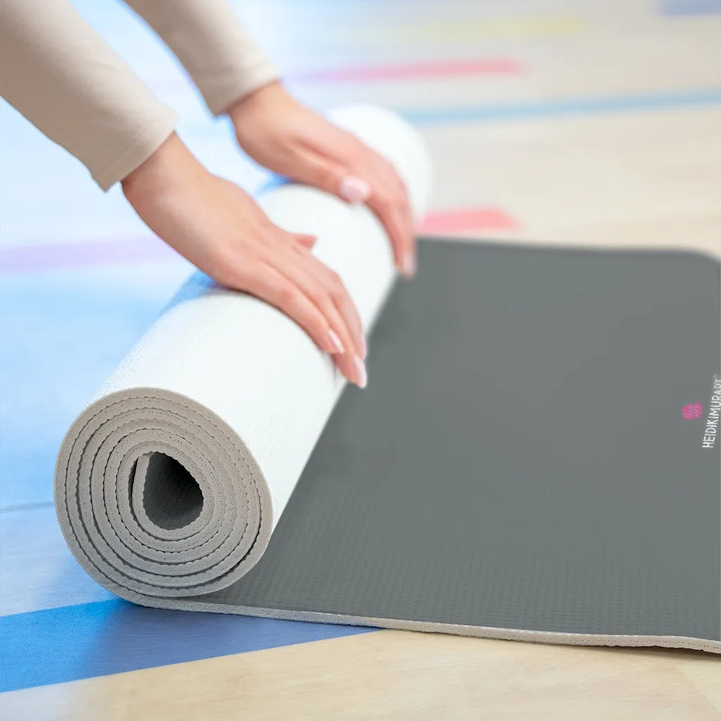 Gray Foam Yoga Mat, Solid Gray Color Best Lightweight 0.25" thick Mat - Printed in USA (Size: 24″x72")