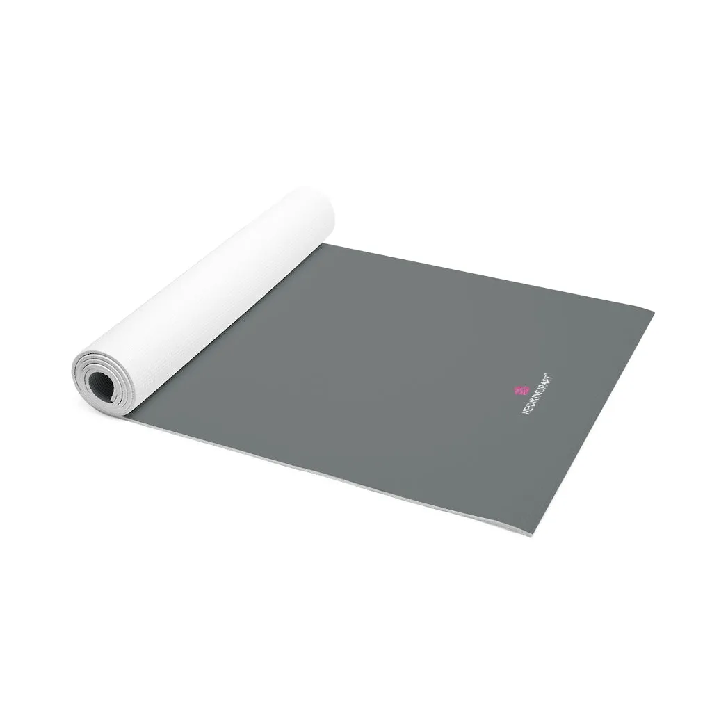 Gray Foam Yoga Mat, Solid Gray Color Best Lightweight 0.25" thick Mat - Printed in USA (Size: 24″x72")