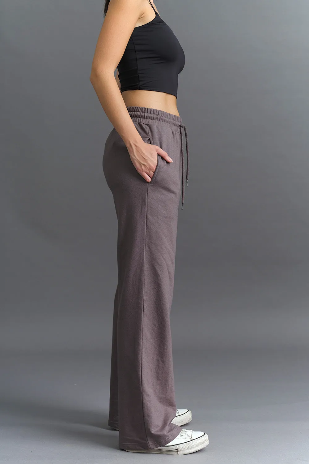 Grey Wide-Leg Sweatpants