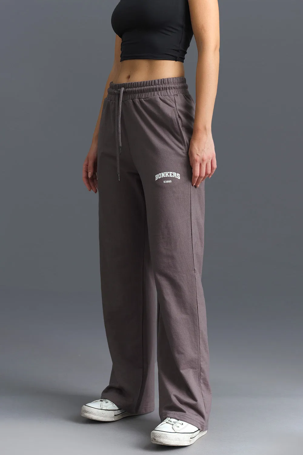 Grey Wide-Leg Sweatpants