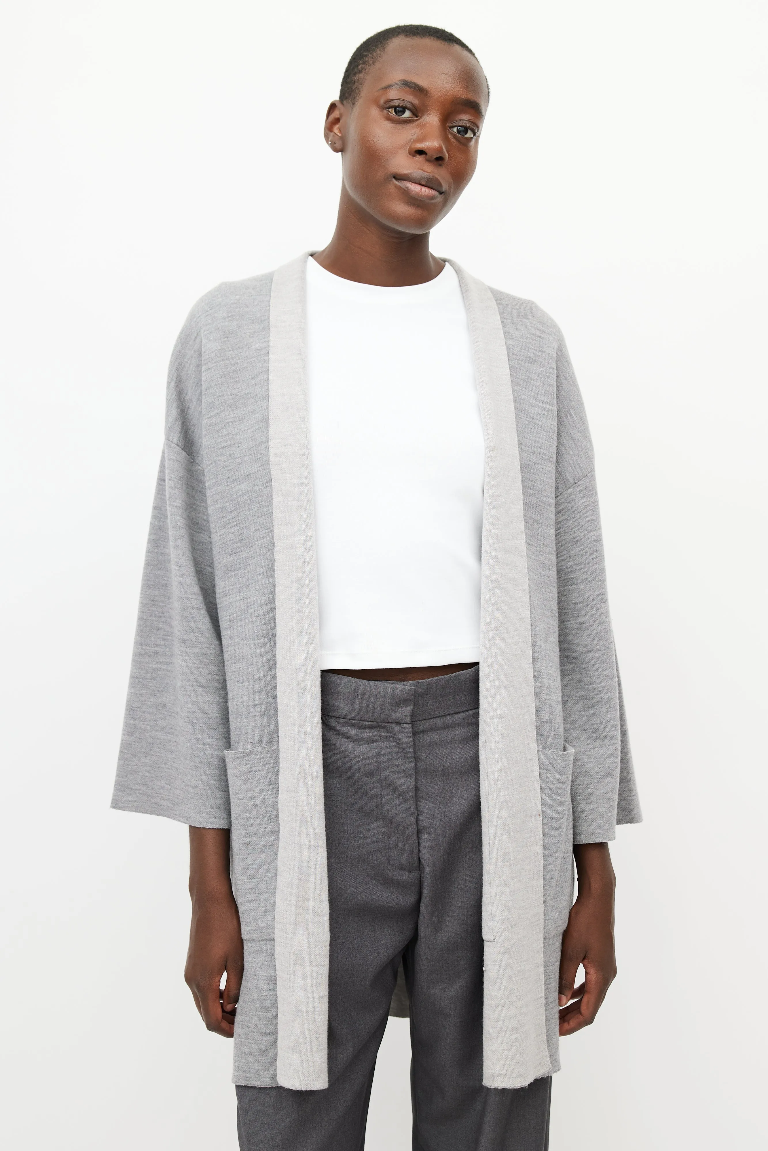 Grey Wool Cardigan