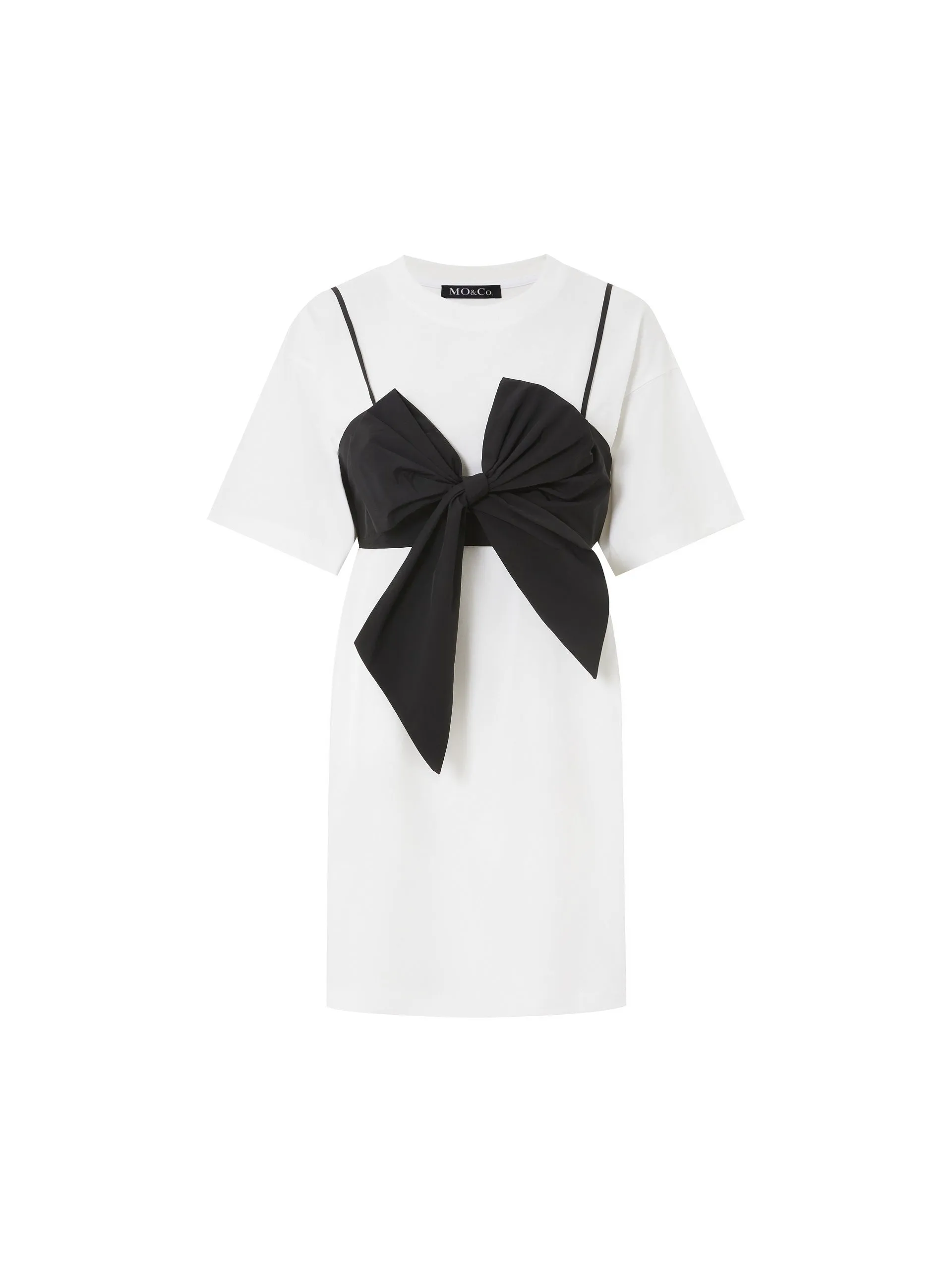 HOT SALE Detachable Slip Bow Cotton T-shirt Dress