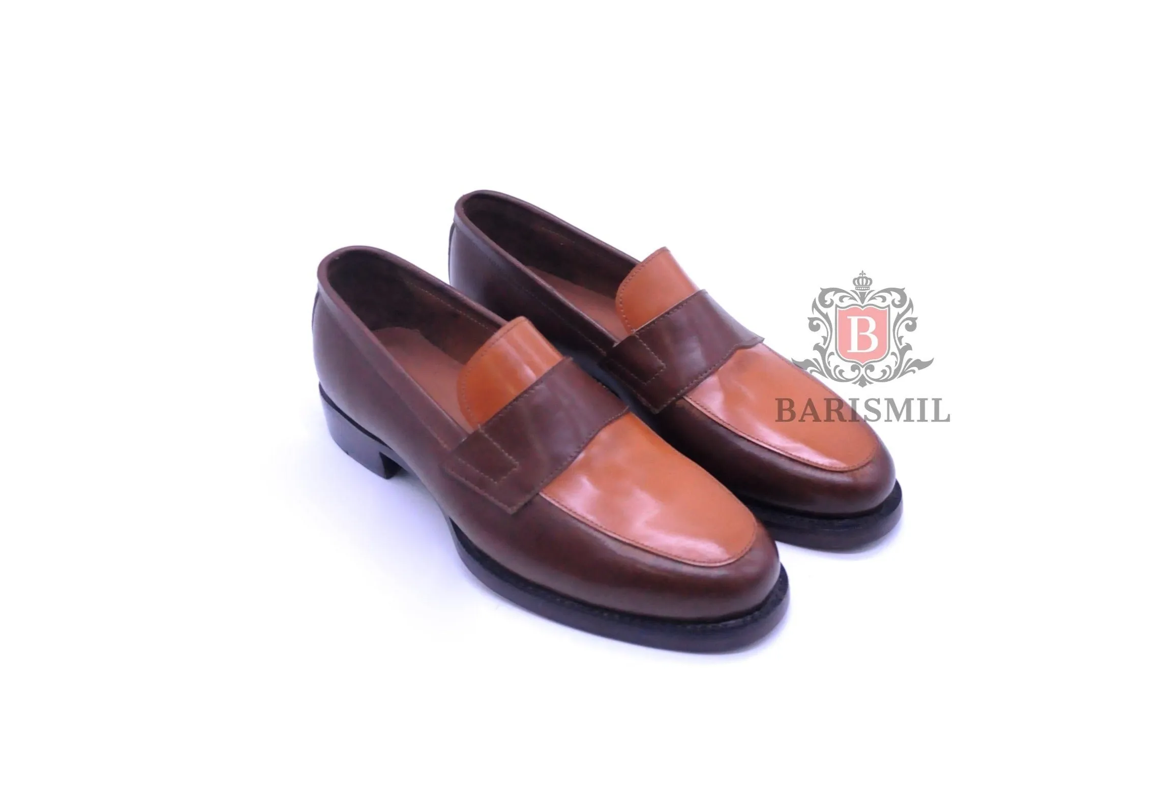 Houston | Two-Tone Brown Leather Loafers