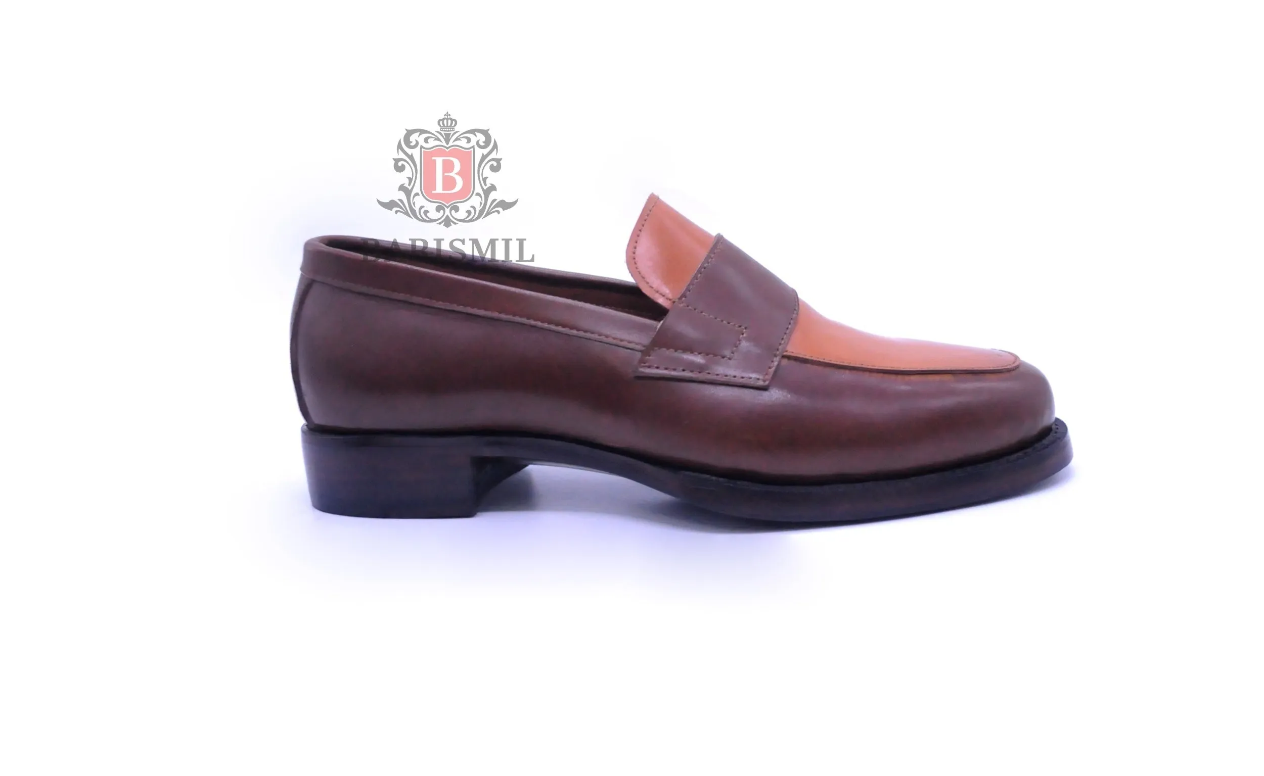 Houston | Two-Tone Brown Leather Loafers