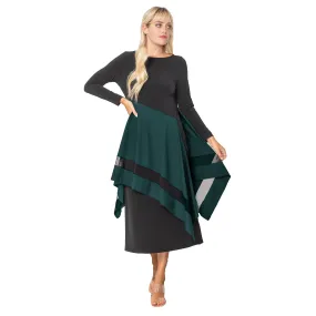 IC Collection Apron Midi Dress in Green - 5610D-GN - Size S Only!