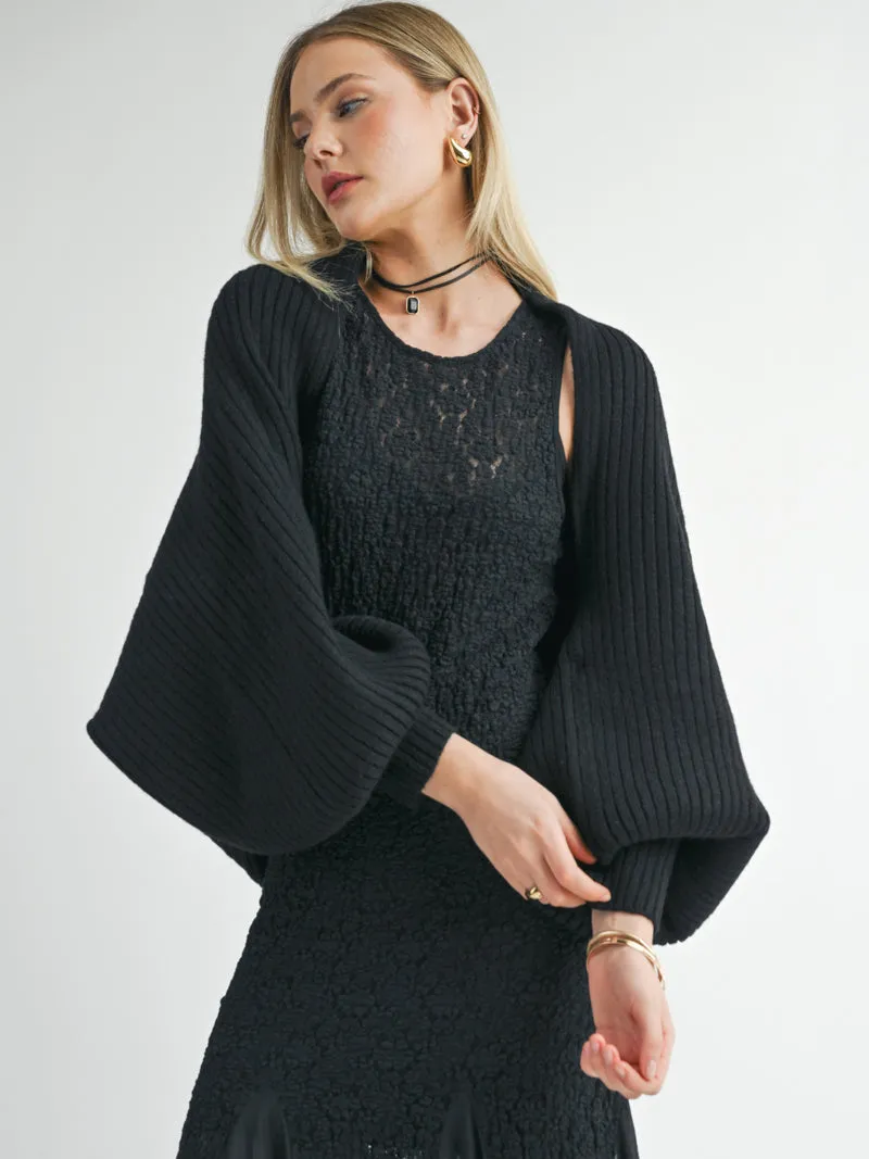 Isadora Sweater Bolero Shrug - Black