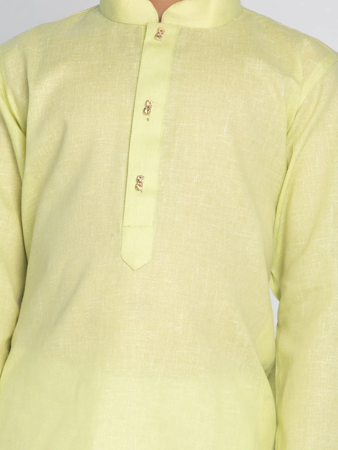 Jashvi Green And White Baap Beta Kurta And Pyjama Set