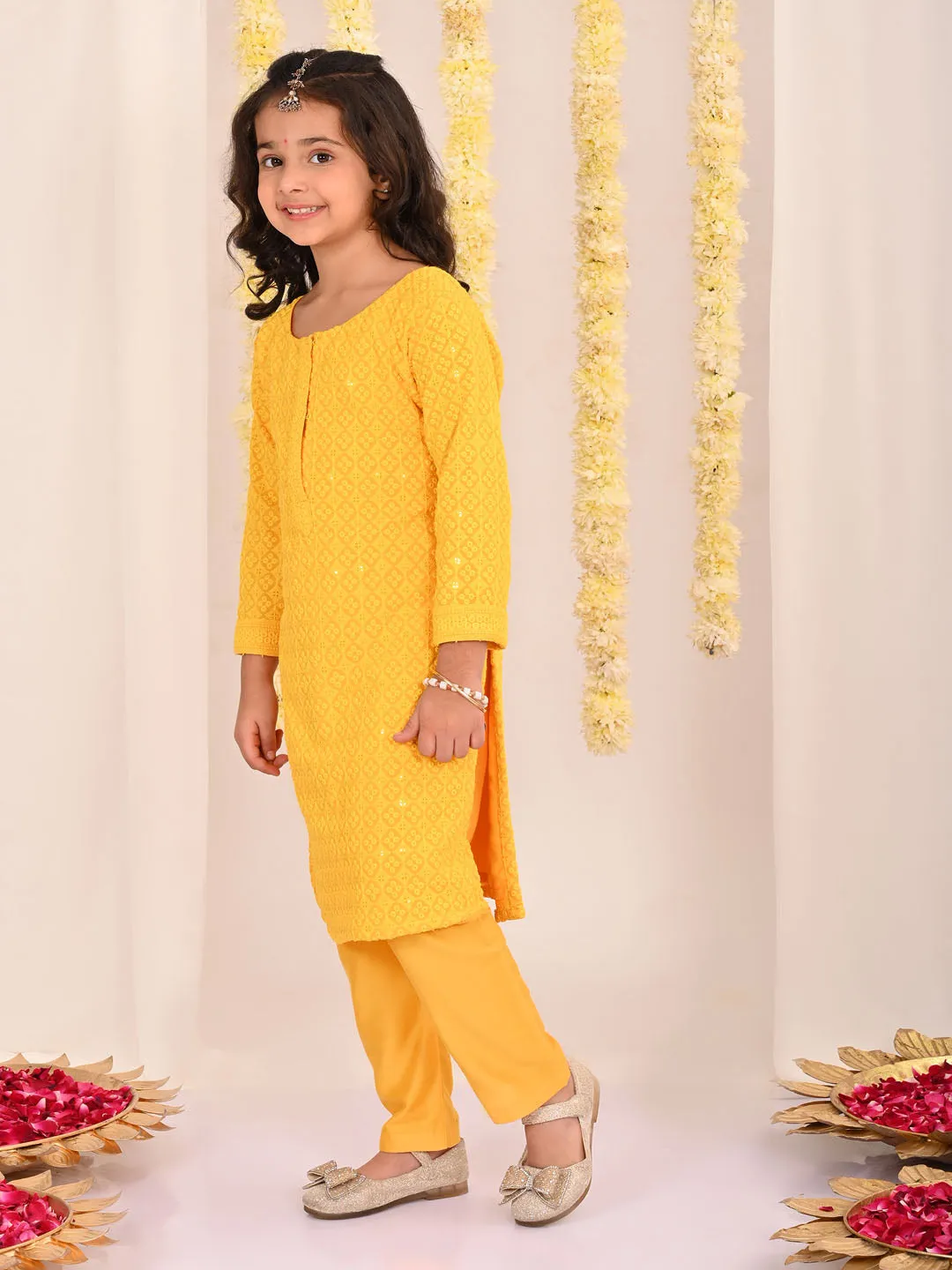 Jashvi Yellow And White Yellow BHAI BEHEN Siblings Matching Set