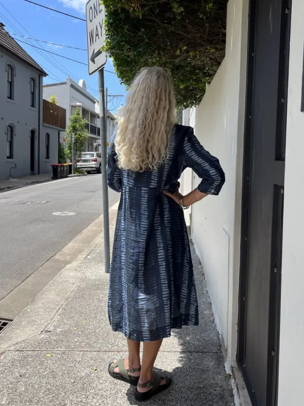 Jiva 50's Dress - Shibori Print -Ramie