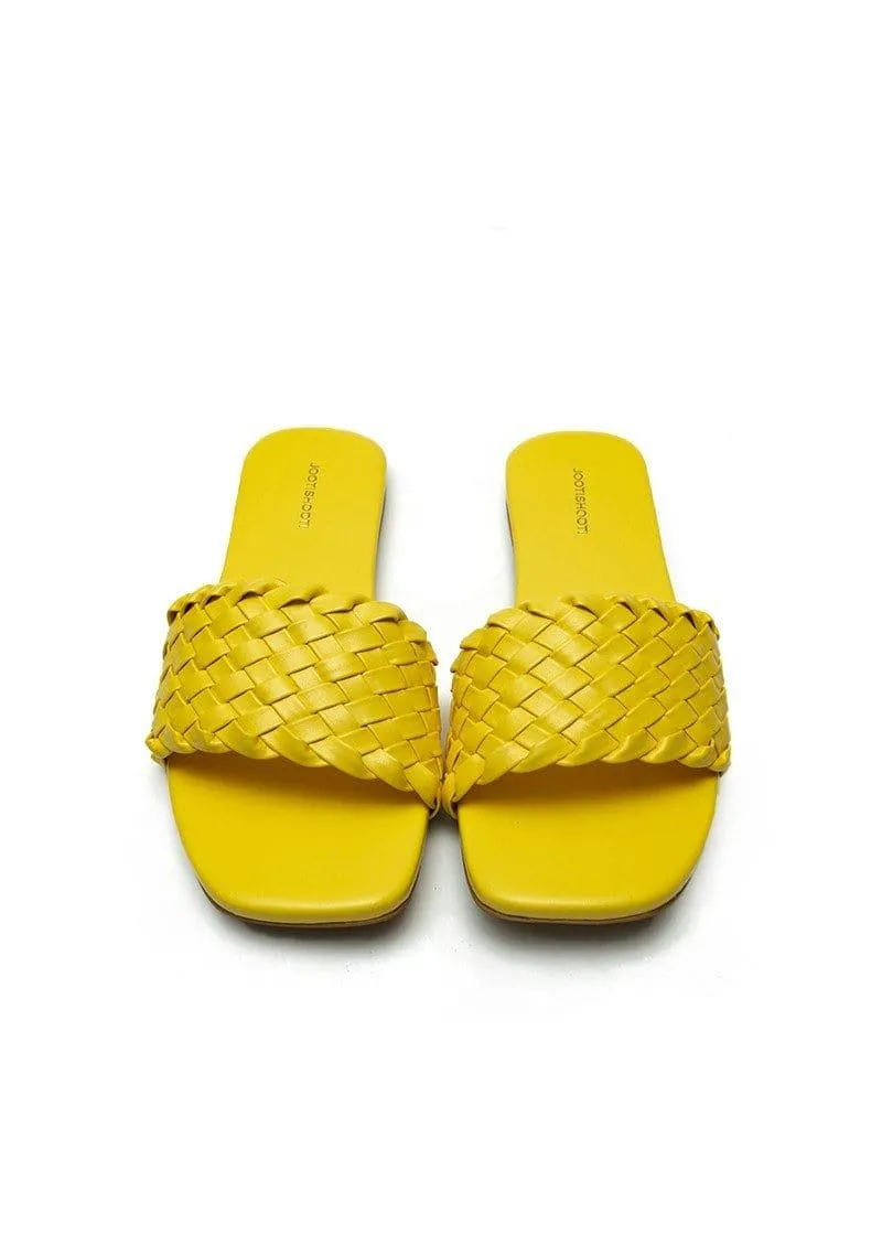 JootiShooti - Yellow Weave Slides