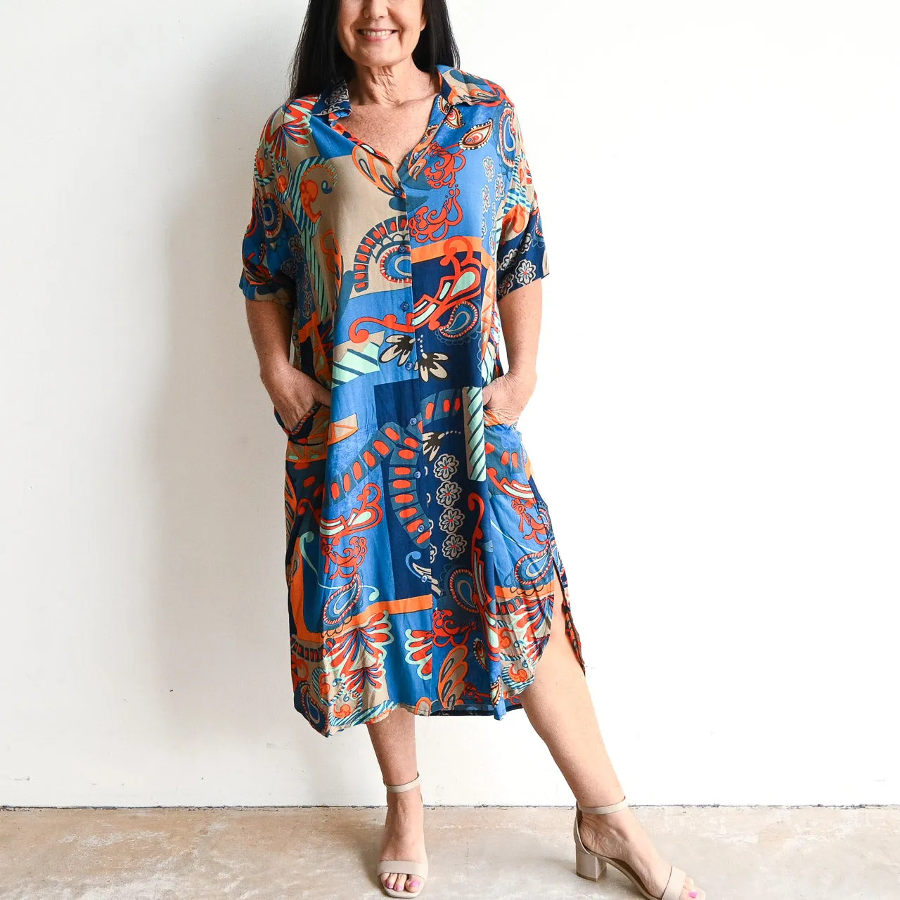 Kaftan Shirt Dress by Orientique Australia - Camps Bay - 30001