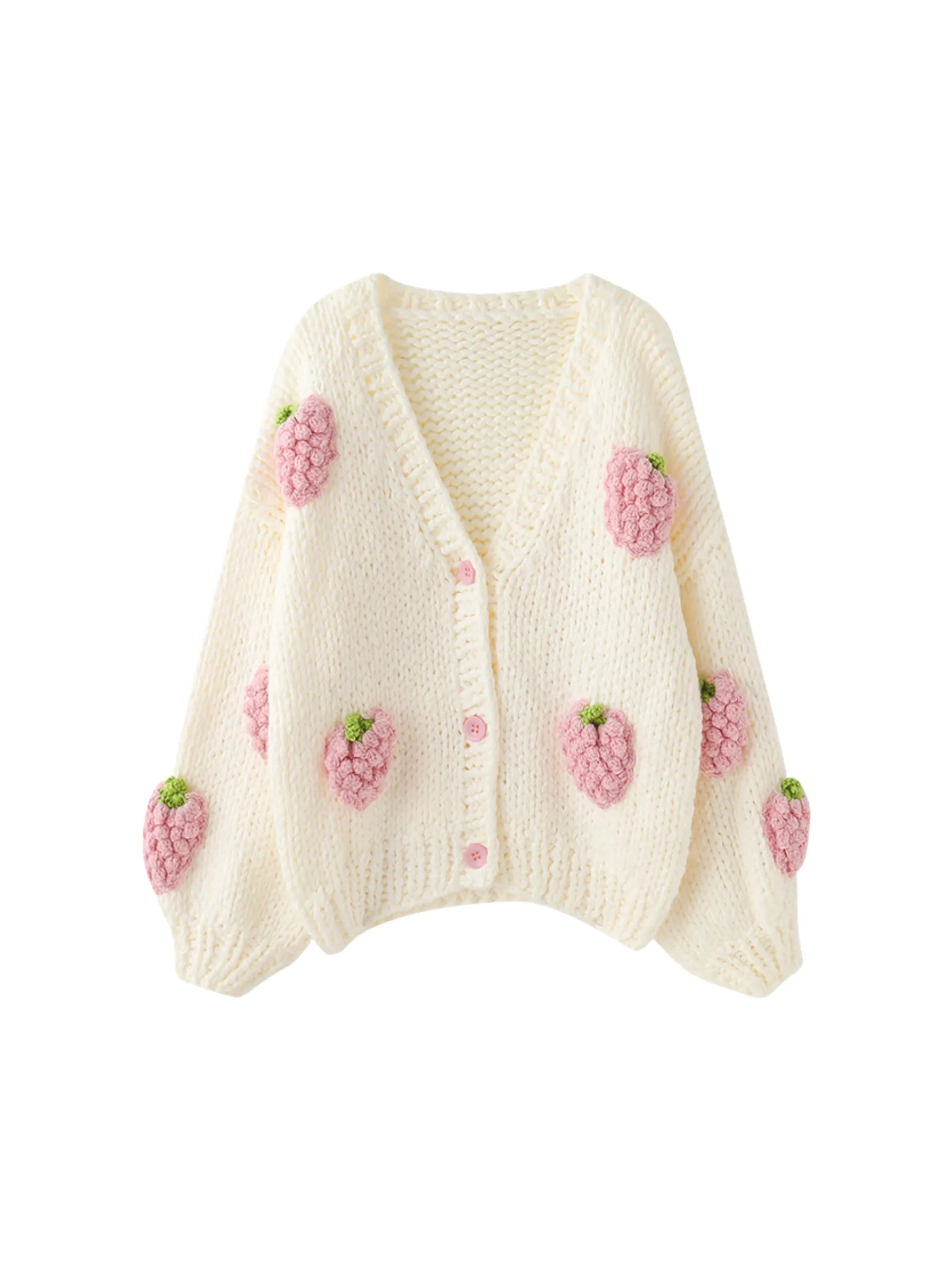 Kaily Strawberry Knit Cardigan