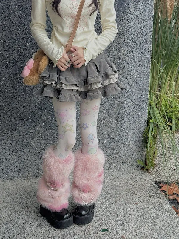 Kawaii y2k stars velvet tights