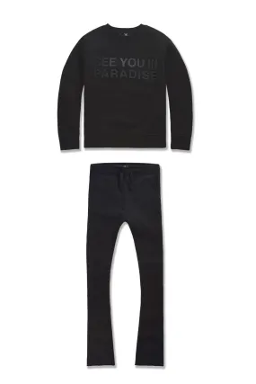 Kids Crewneck Stacked Fleece Bundle (Black)