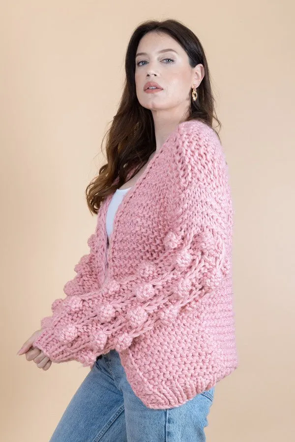 Knit Cardigan With Bauble Sleeves