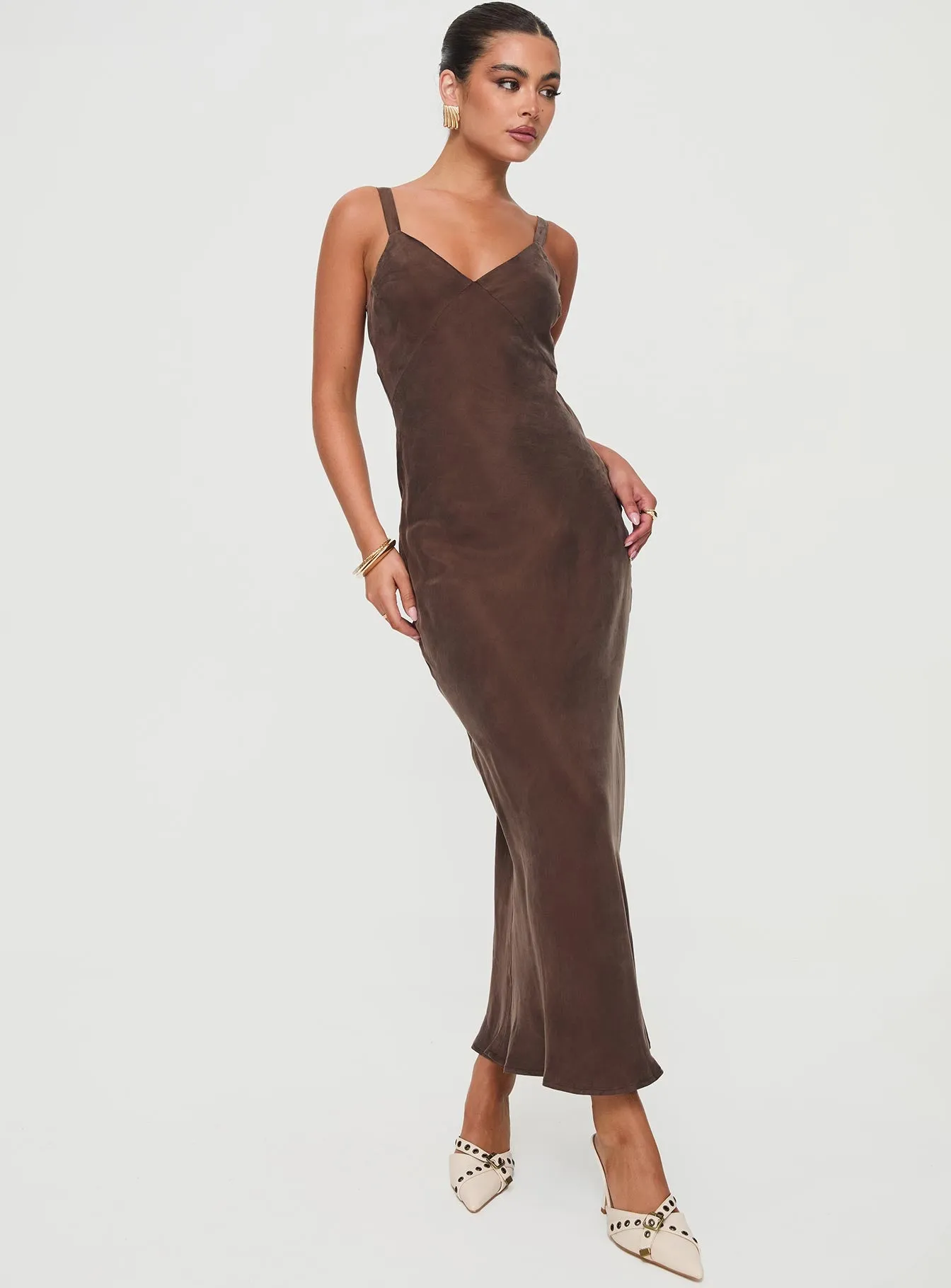 Laurette Maxi Dress Brown Petite