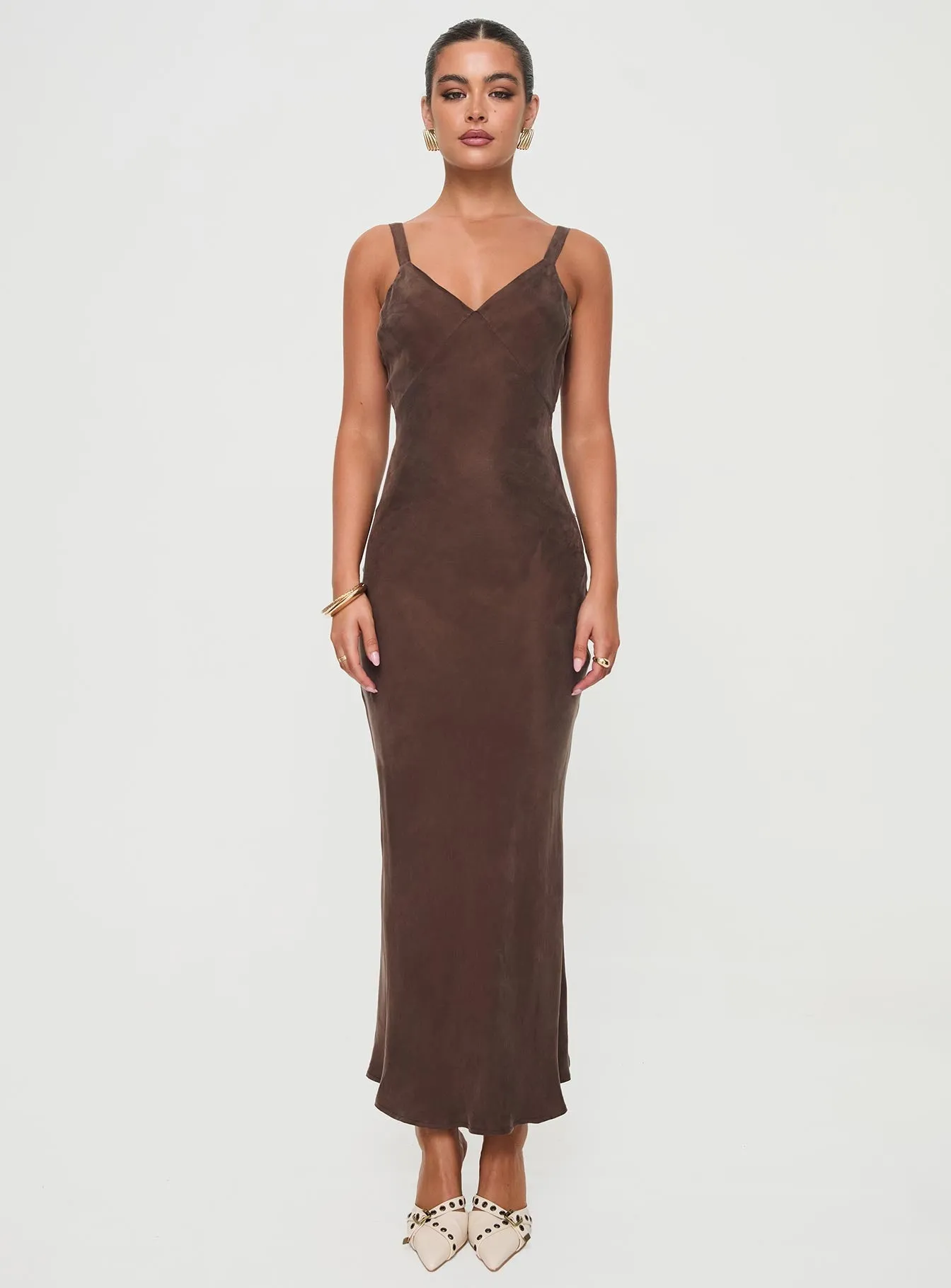 Laurette Maxi Dress Brown Petite