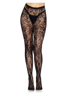 Leg Avenue Seamless Chantilly Floral Lace Tights