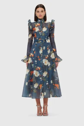 Leo Lin Katrina Butterfly Sleeve Midi Dress - Pear Blossom Print