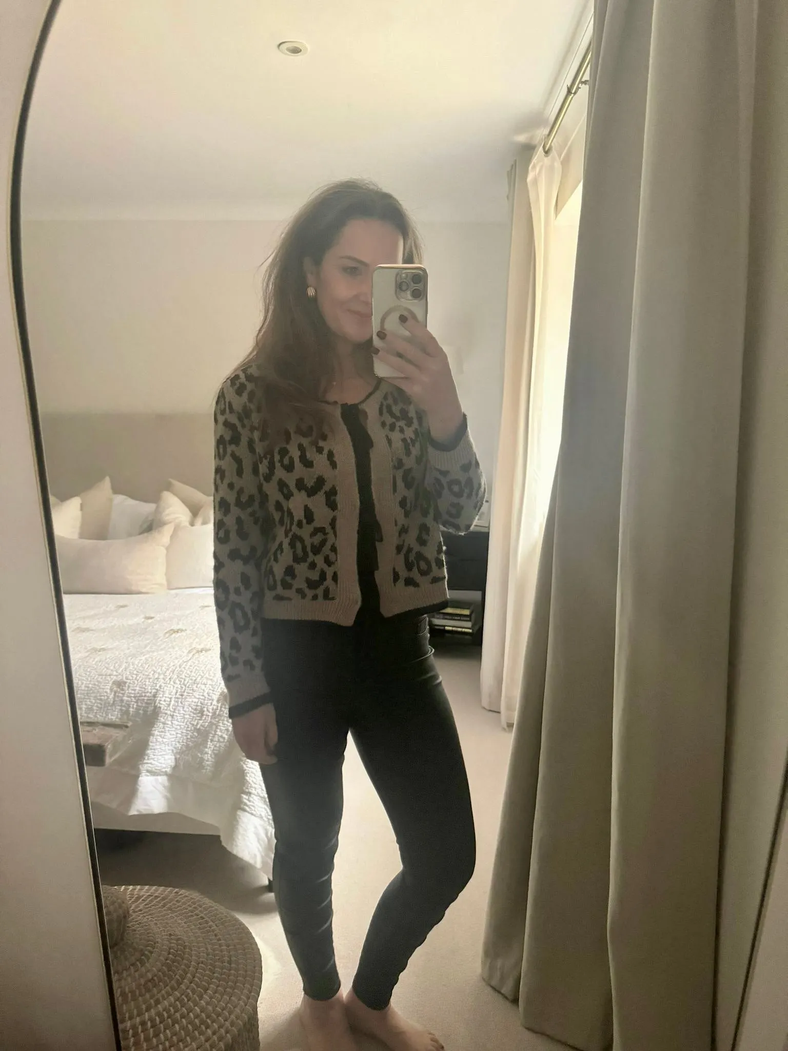 Leopard print Tie Front Cardigan