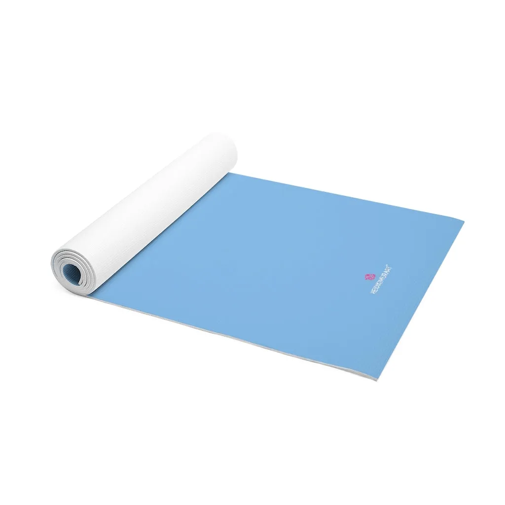 Light Blue Foam Yoga Mat, Solid Pastel Blue Color Best Lightweight 0.25" thick Mat - Printed in USA (Size: 24″x72")