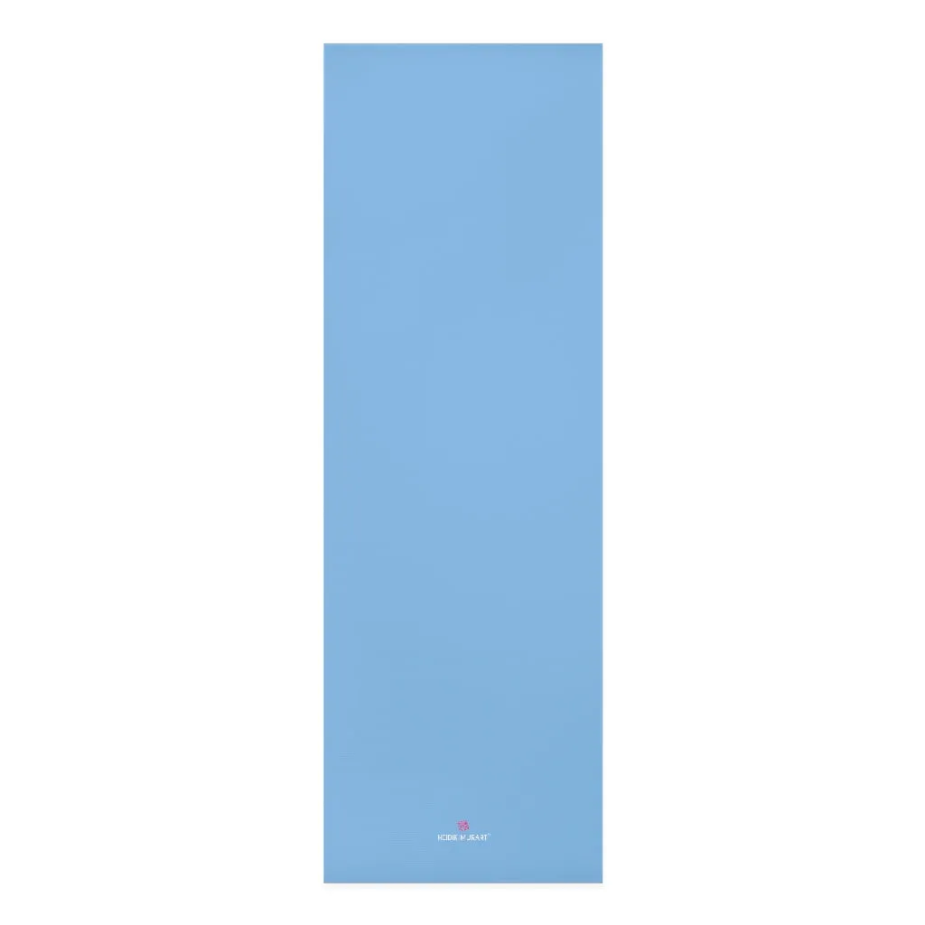 Light Blue Foam Yoga Mat, Solid Pastel Blue Color Best Lightweight 0.25" thick Mat - Printed in USA (Size: 24″x72")