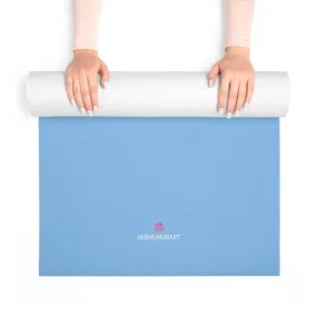 Light Blue Foam Yoga Mat, Solid Pastel Blue Color Best Lightweight 0.25" thick Mat - Printed in USA (Size: 24″x72")