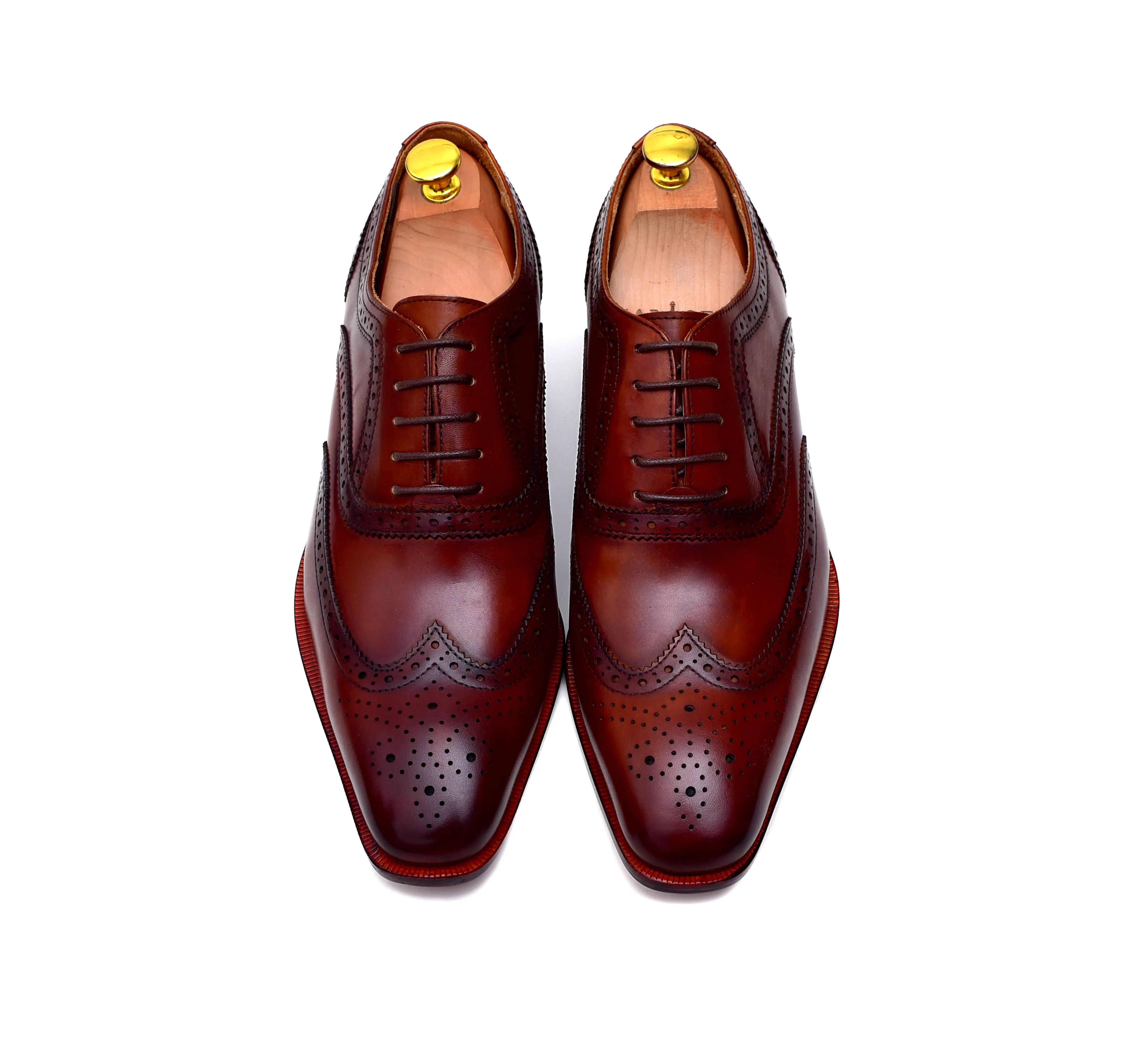 Lincoln - Brown Leather Wingtip Oxfords