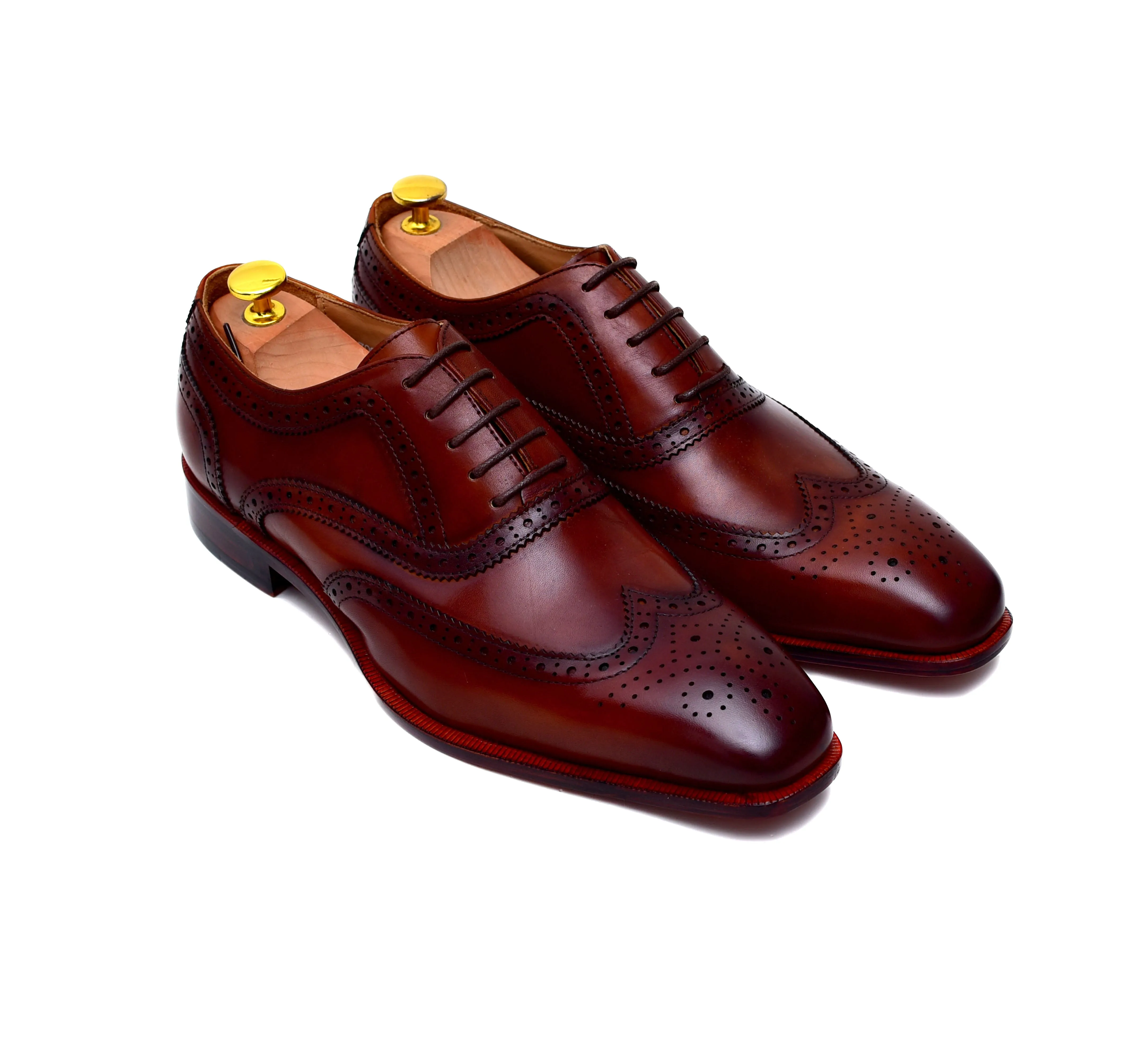 Lincoln - Brown Leather Wingtip Oxfords