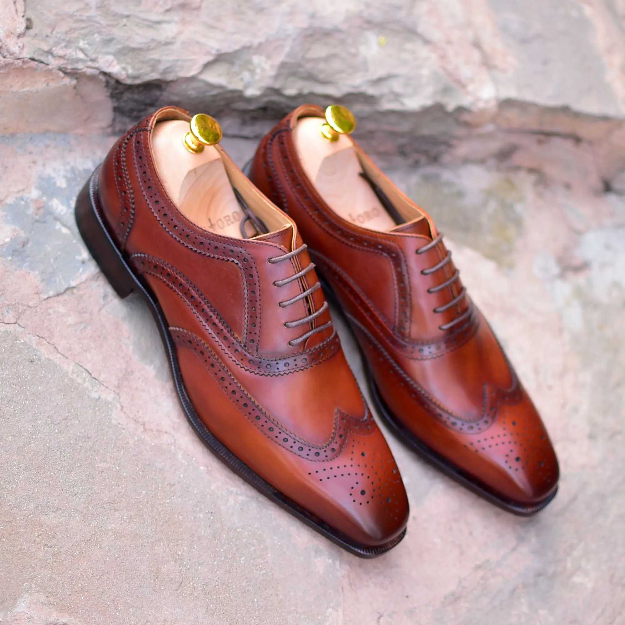 Lincoln - Brown Leather Wingtip Oxfords