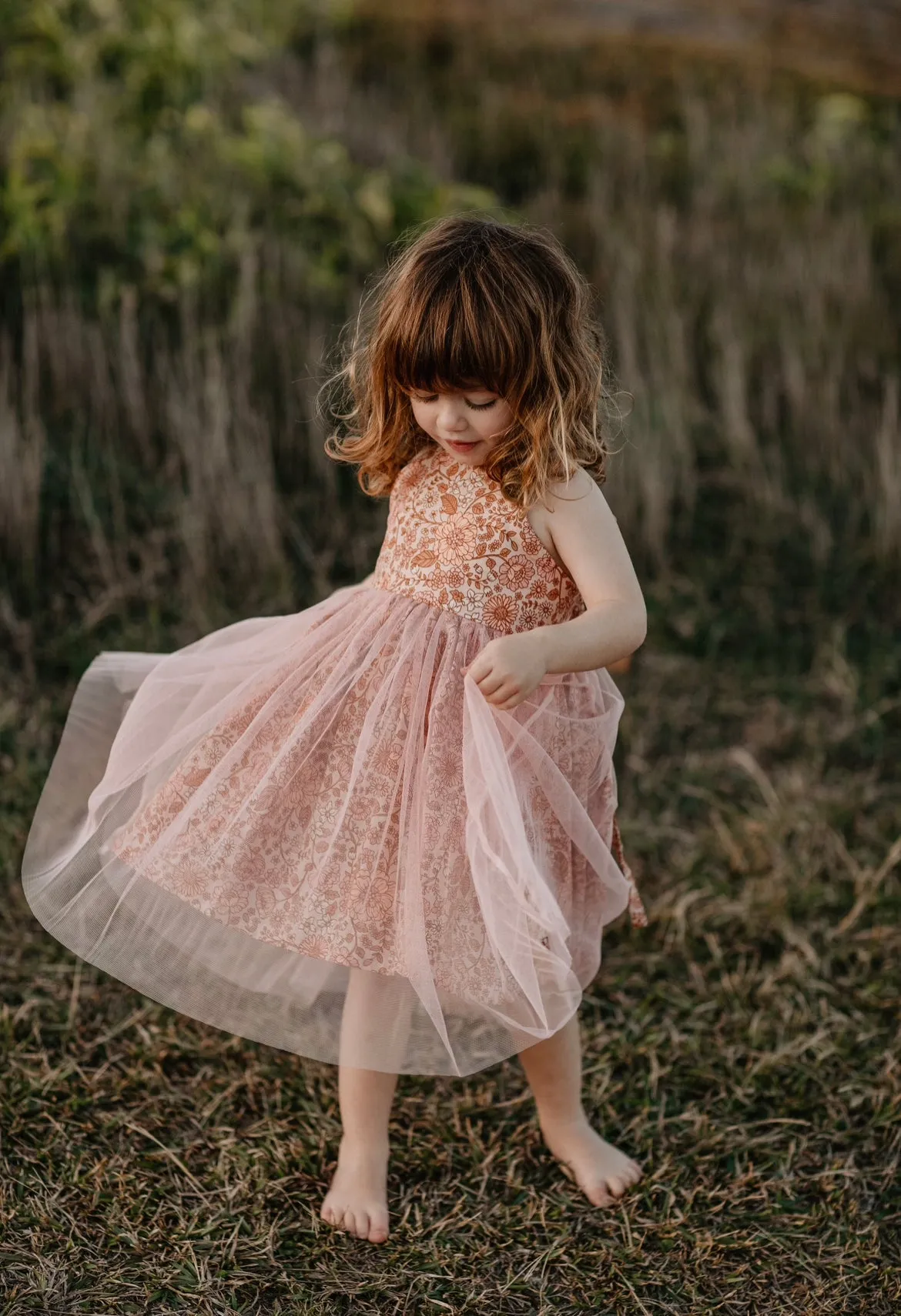 Linen and Tulle Dress - Bloom