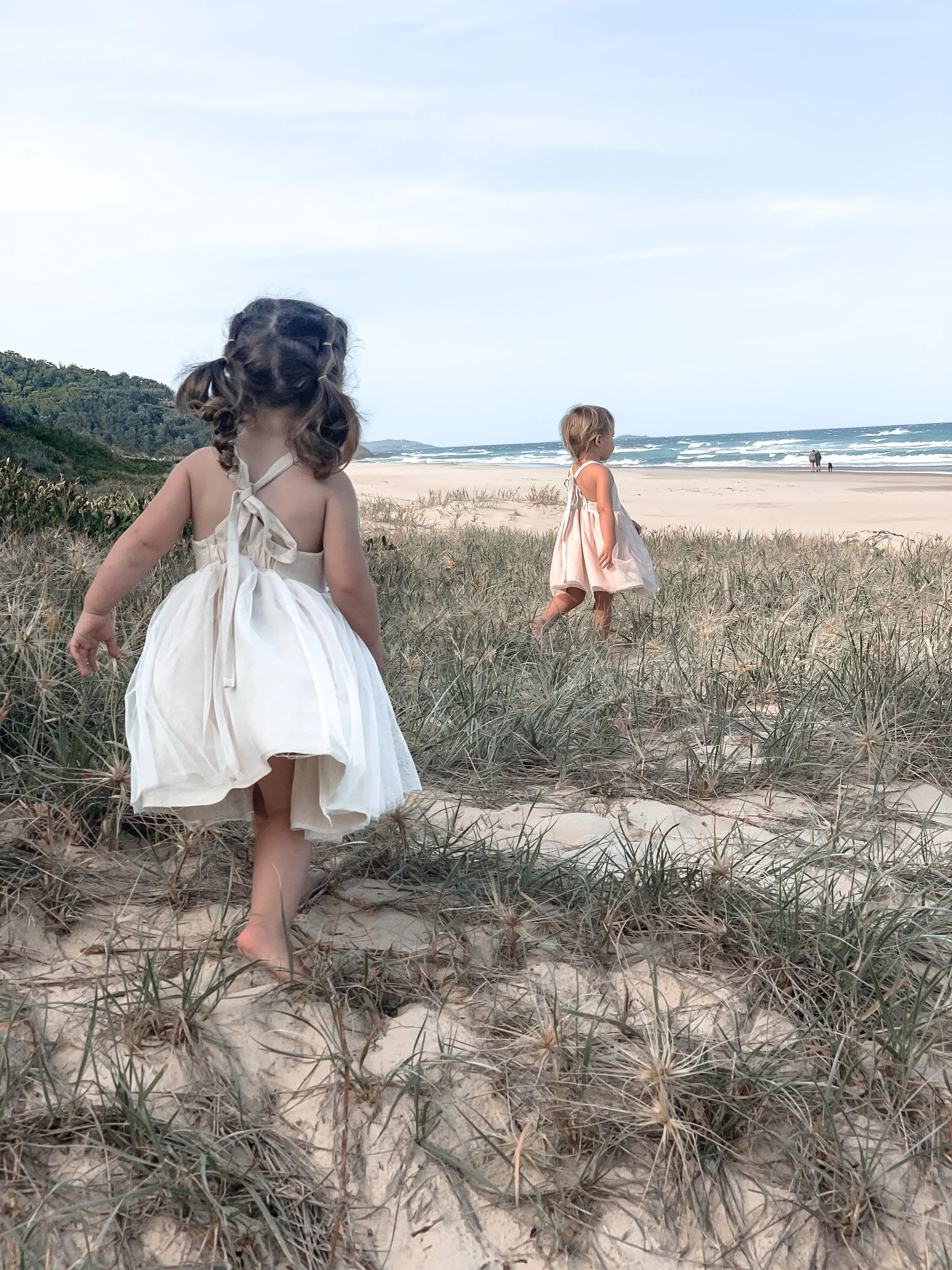 Linen and Tulle Dress - White