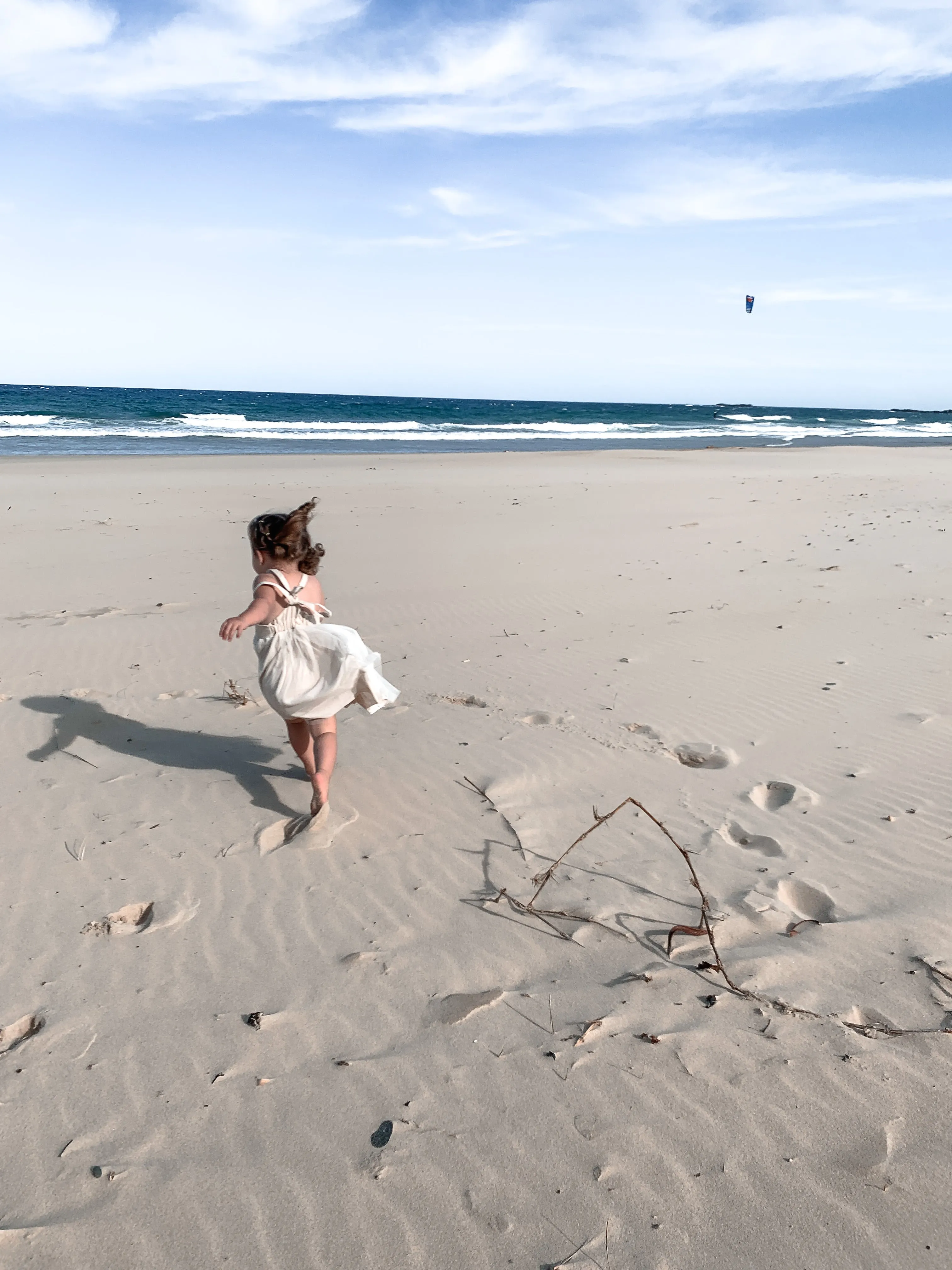 Linen and Tulle Dress - White