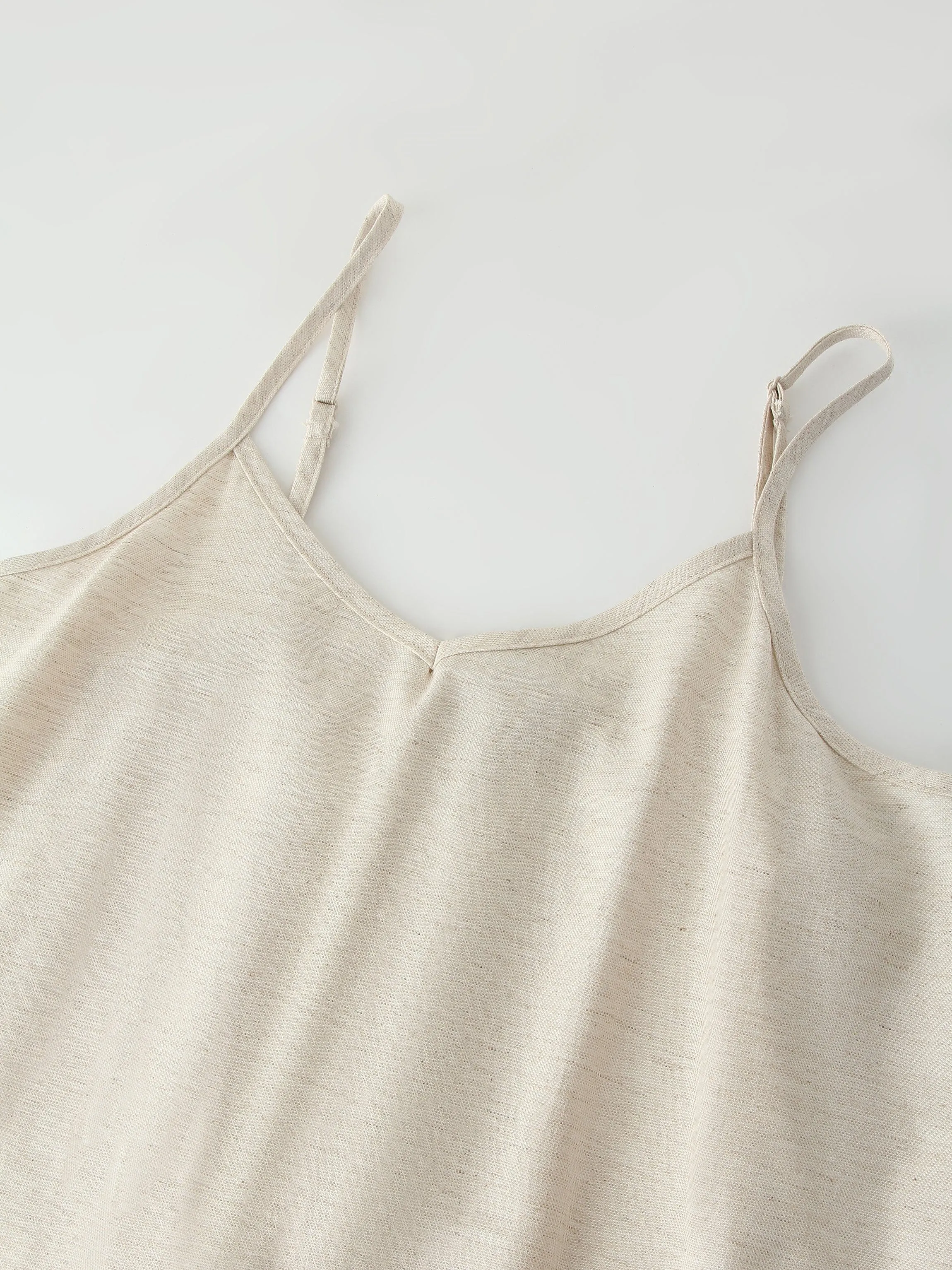 Linen Slip Dress-Oatmeal