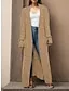 Long Cardigan V Neck Cable Knit Sweater with Pockets