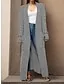 Long Cardigan V Neck Cable Knit Sweater with Pockets