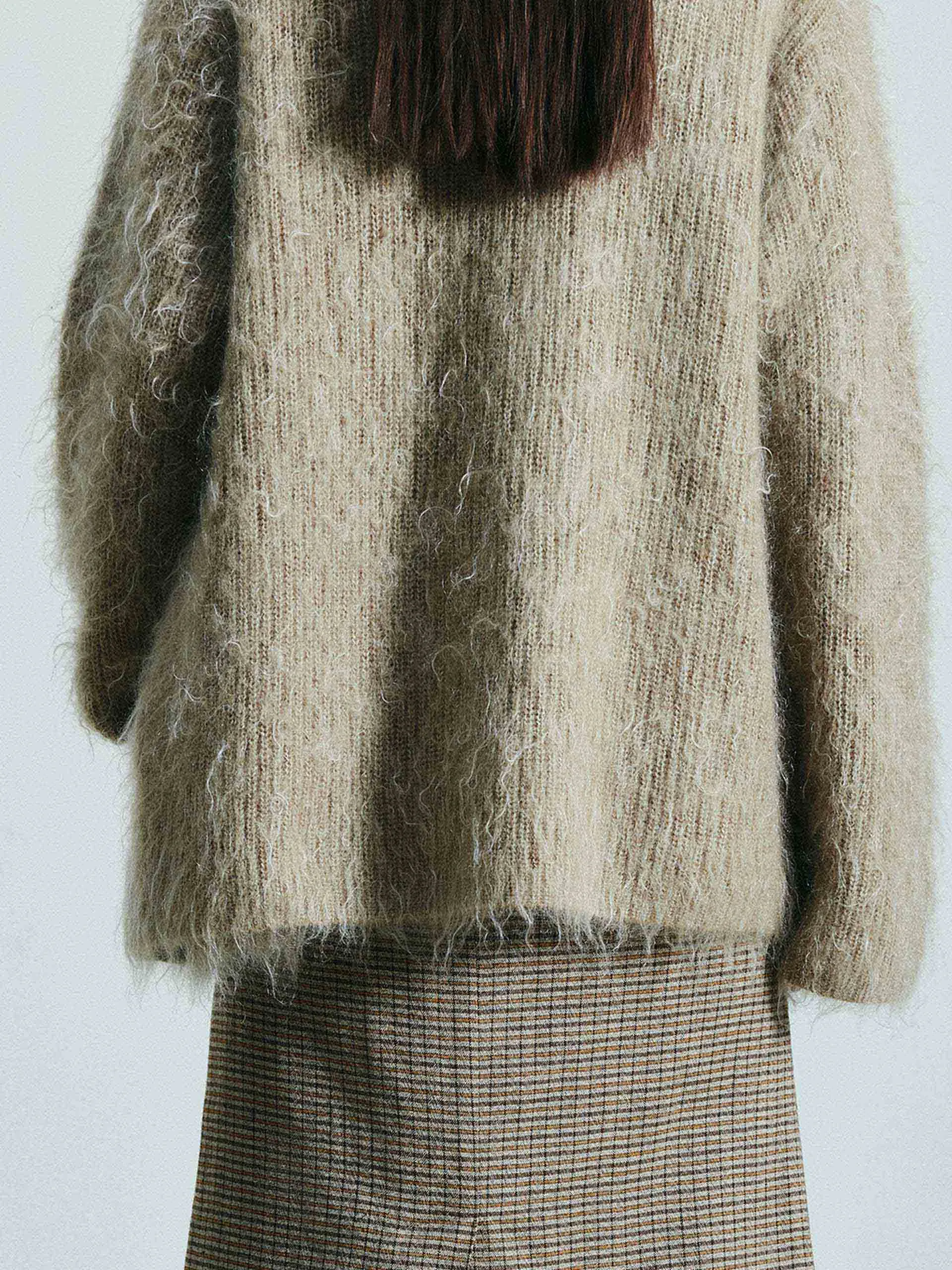 Loose Brushed Knitted Cardigan