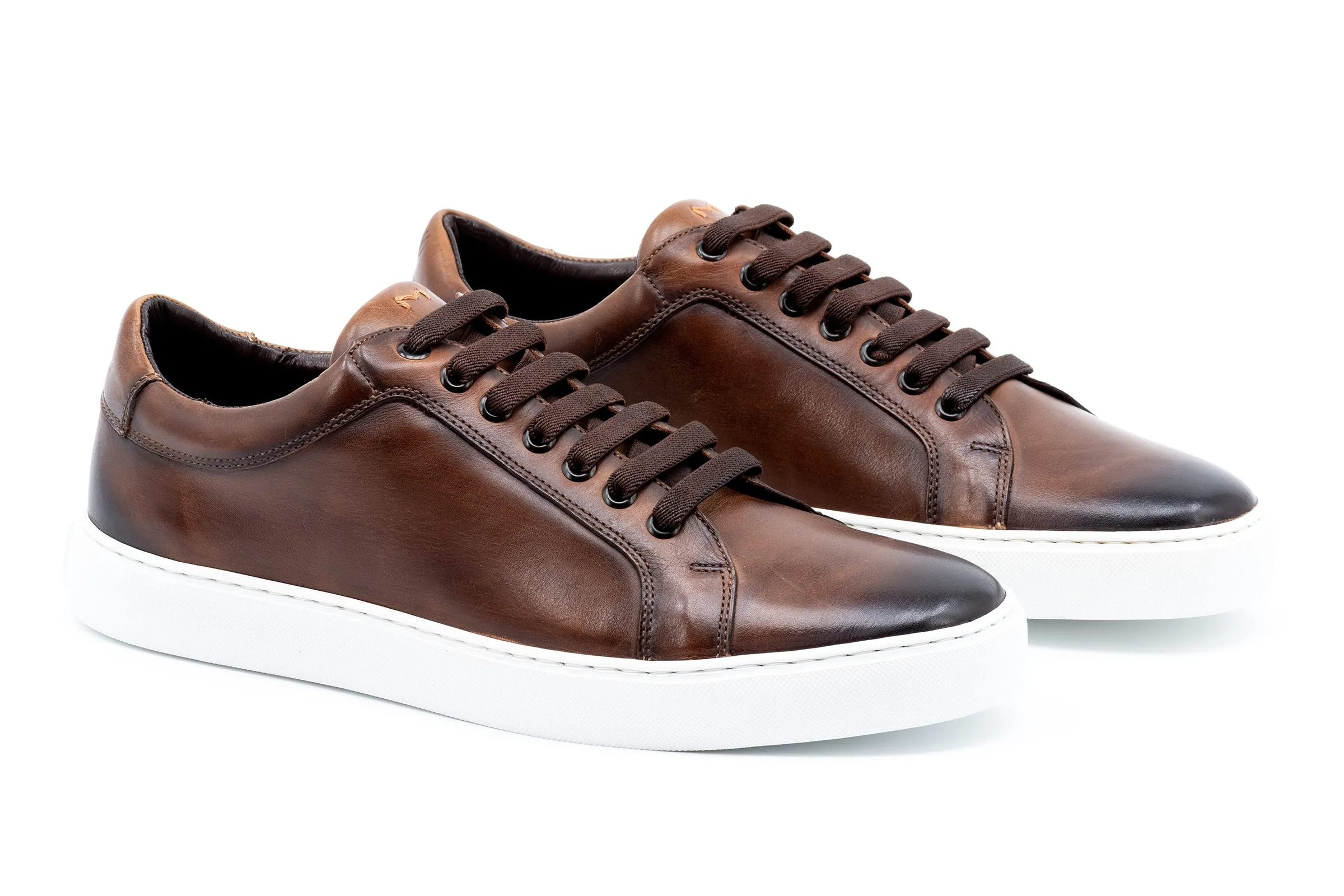 Lorenzo Luxe Calf Skin Sneakers - Luggage