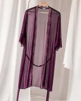 Lovesick Intimate Sexy Sheer Robe - Purple