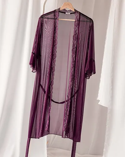 Lovesick Intimate Sexy Sheer Robe - Purple